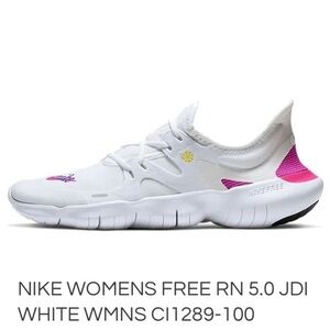 Nike |Free Run 5.0 JDI White pink‎ Sneakers shoes size 10